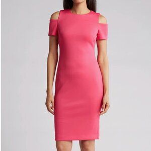 Calvin Klein Pink Cold-Shoulder Dress, Size 8 NEW WITH TAG!